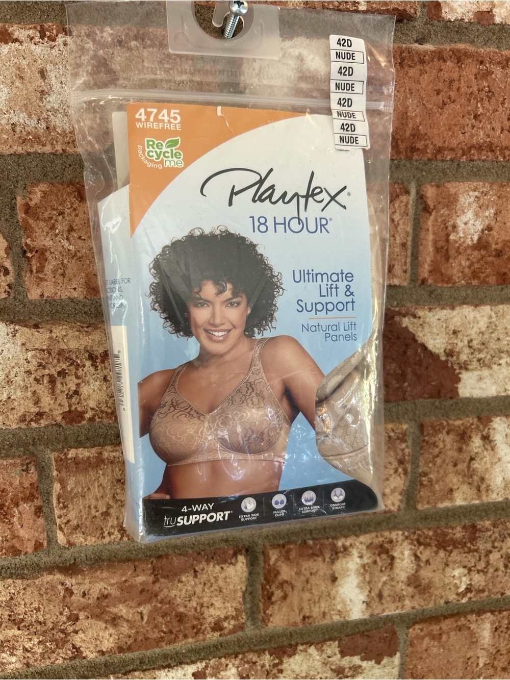 Playtex 18 Hour Wirefree Bra in Nude/Taupe Lace